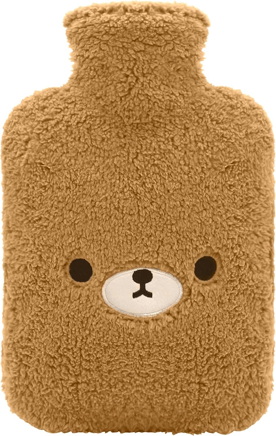 Famanu - Warmwaterkruik 2L - biedt comfortabele warmte voor volwassenen - met een zachte hoes - bruin