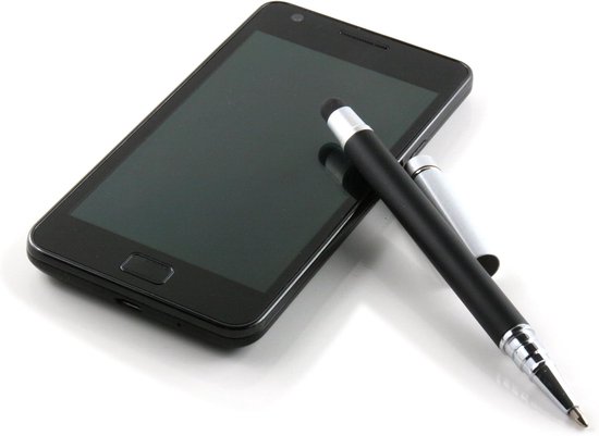 Stylus Pen voor Smartphone/Phablet/Tablet Stylus en Balpen Touch Pen - zwart/zilver — afbeelding 4