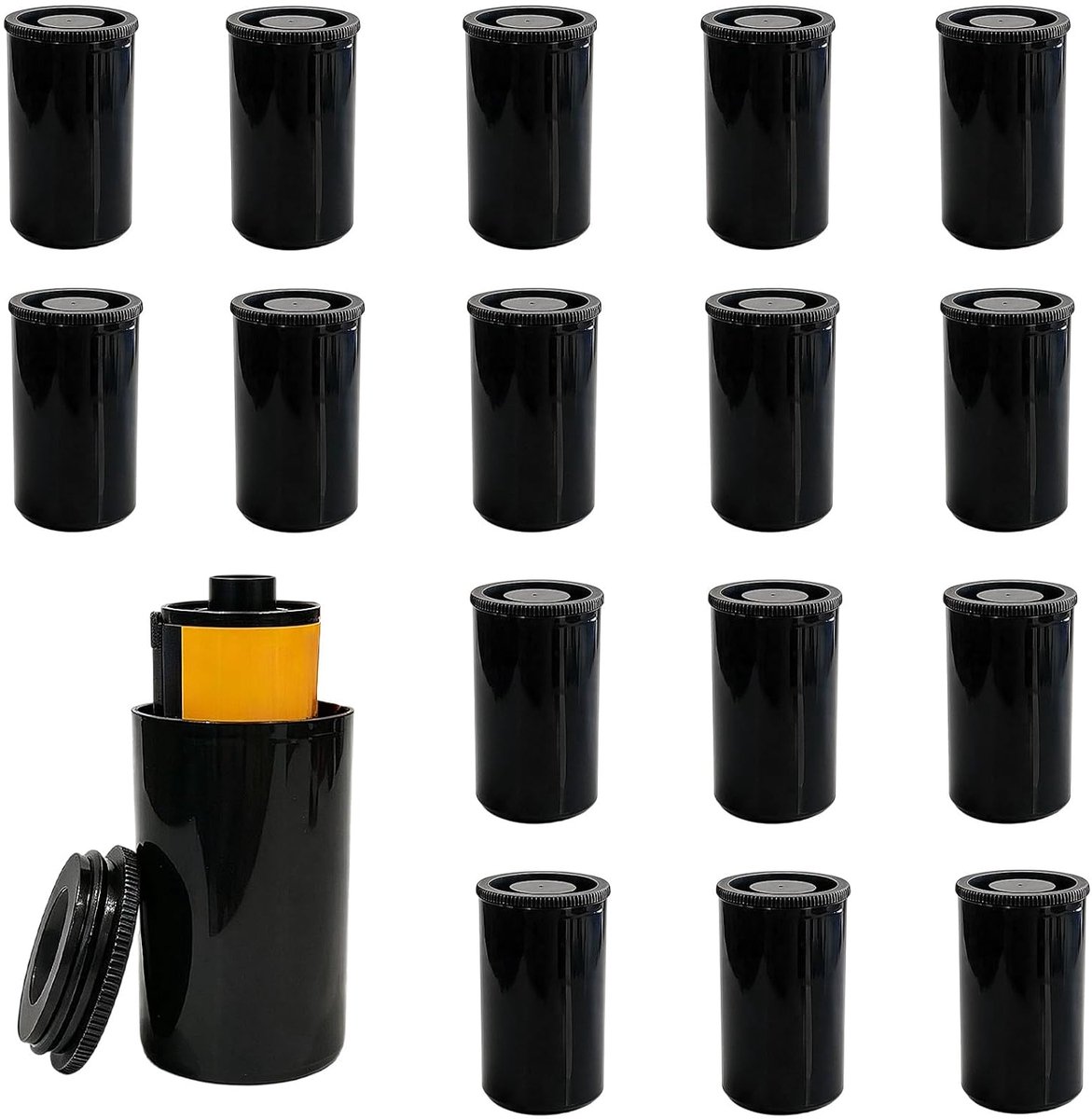 30 stuks filmdozen met deksel, filmdozen, plastic blikken, voor opslag van filmrollen