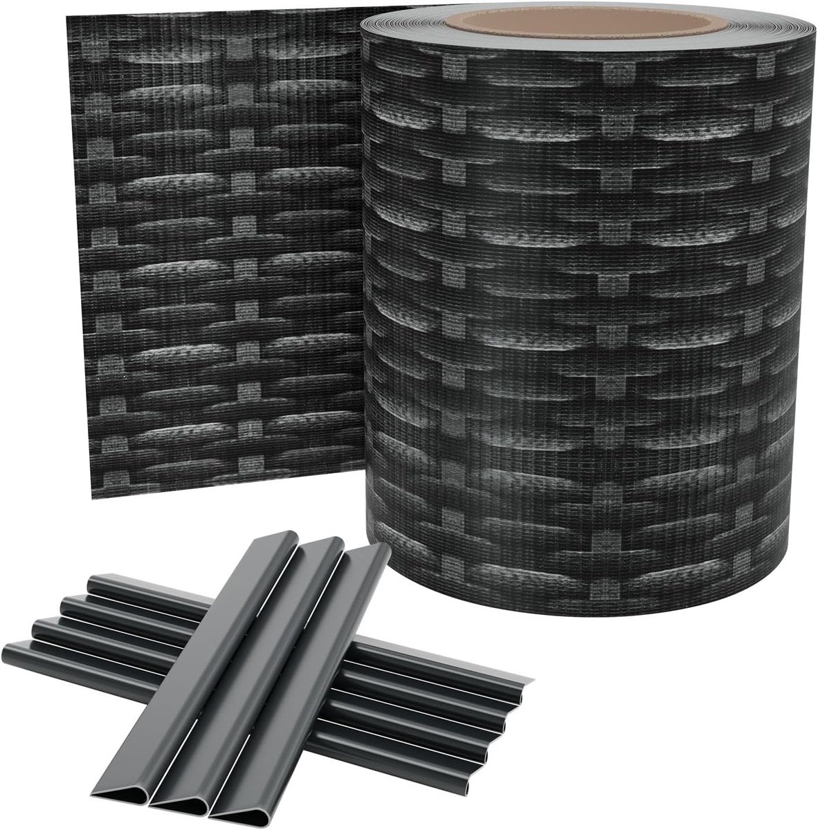 PVC-privacystrips voor dubbele staven, 35 m x 19 cm hek met dubbele hekken, ondoorzichtige afrasteringsfolie, incl. 20 bevestigingsclips, privacyfolie, omheining voor tuinhek en balkon