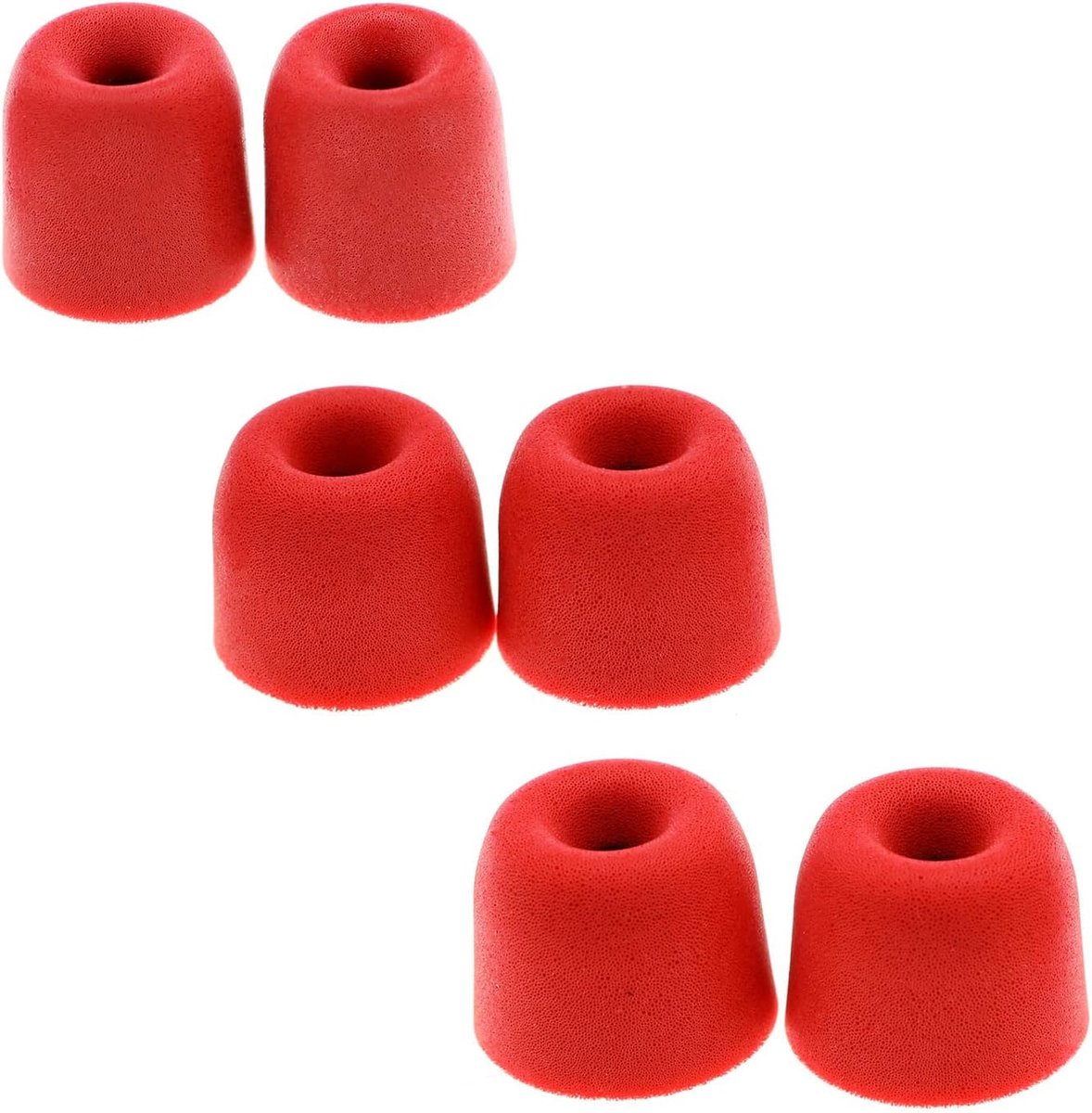 3 Paar Memory Foam Oordopjes Oortelefoonknoppen Ruisisolatie 3.0 mm Vervanging Compatibel met TIN HiFi T2 Pro Shure se846/535/215 Weston W-serie Meizu ive 3 Maten S/M/L Rood