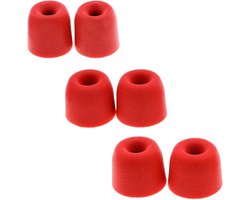 3 Paar Memory Foam Oordopjes Oortelefoonknoppen Ruisisolatie 3.0 mm Vervanging Compatibel met TIN HiFi T2 Pro Shure se846/535/215 Weston W-serie Meizu ive 3 Maten S/M/L Rood