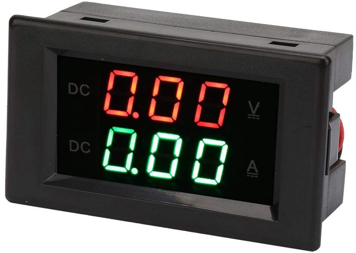 Dual Display Volt Amp Meter DC 0-100V 20A Digital Voltage Current Monitor with Large LED Screen for Power Supply Battery Tester Automotive DIY Electrical Projects Accurate Measurement Tool