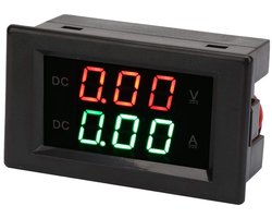 Dual Display Volt Amp Meter DC 0-100V 20A Digital Voltage Current Monitor with Large LED Screen for Power Supply Battery Tester Automotive DIY Electrical Projects Accurate Measurement Tool