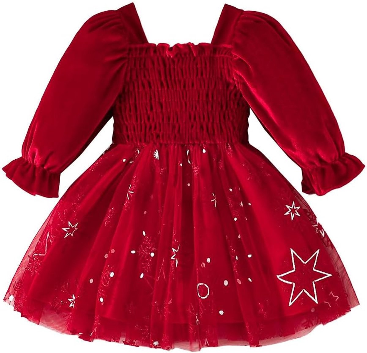 Jurk voor kleine meisjes, 3D-vlinders, Kerstmis, fluweel, tutu-jurk