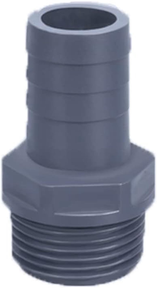 Schroefdraad slangaansluiting weerhaak slangfitting connector adapter PVC pijp adapter pijpfittingen (G1"x25mm)