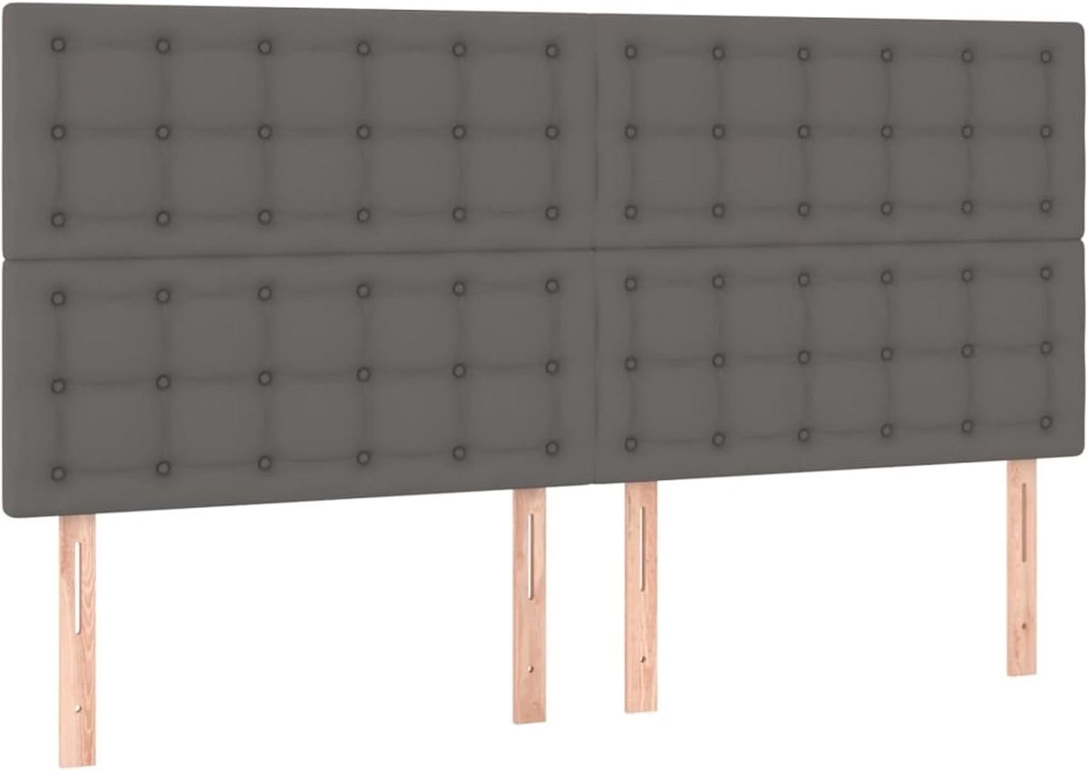 Hoofdeinde grijs, 160 x 5 x 118/128 cm, kunstleer, voor bedden zonder hoofdeinde, ideaal voor slaapkamer en moderne woonkamers, eenvoudige montage, gemakkelijk te reinigen en rugvriendelijk