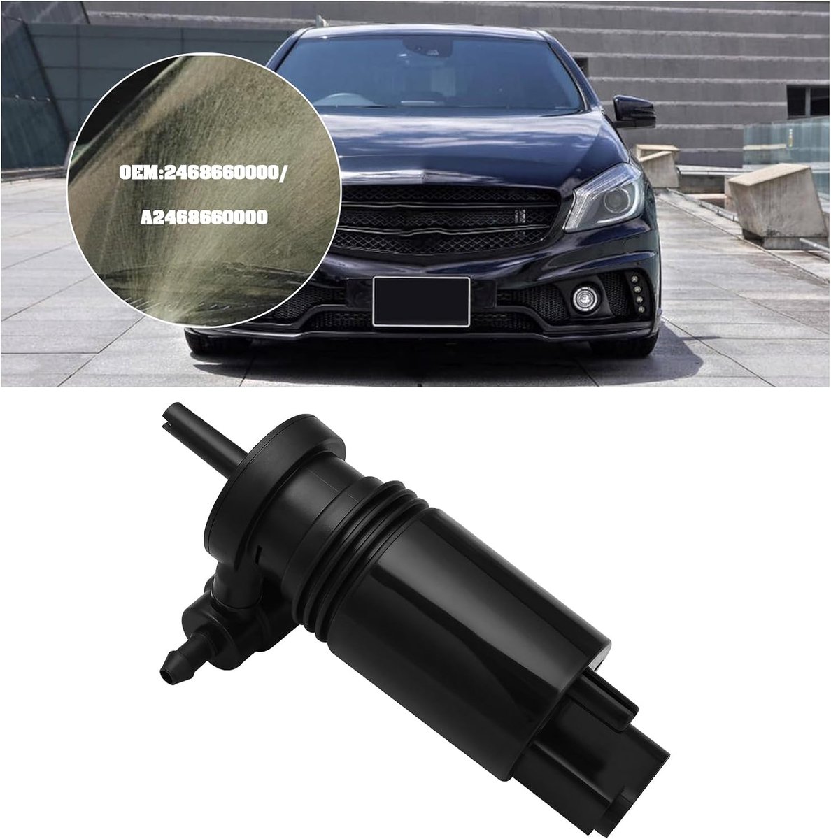 1Pc Windscherm Waspomp Vervangingsonderdeel 2468660000 A2468660000 Compatibel met Mercedes-Benz A-Klasse W176 2012-2018 Zwart