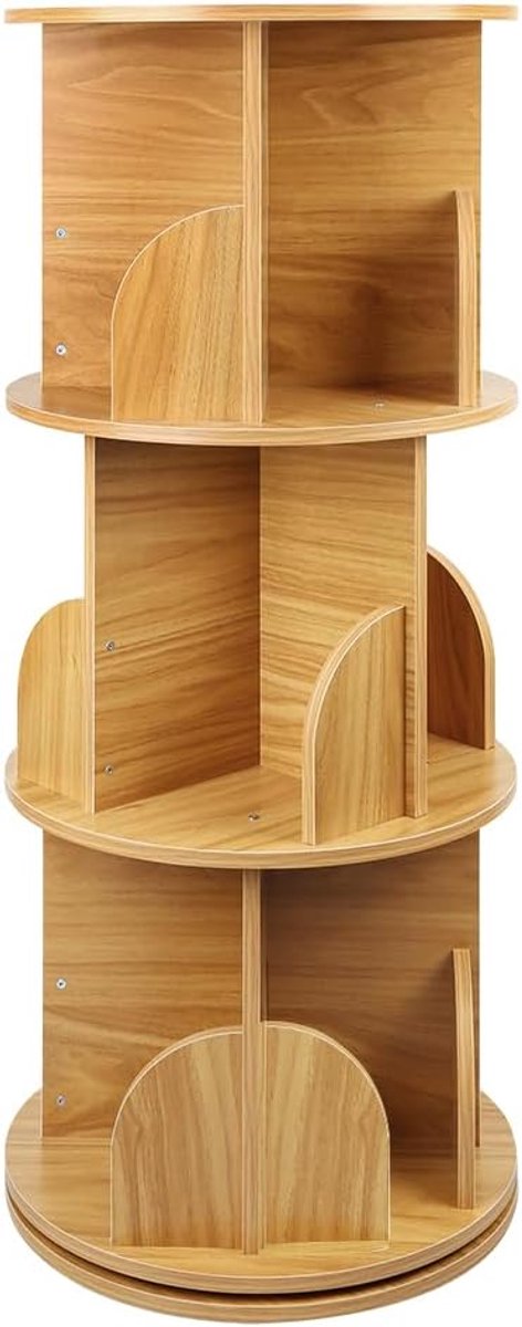 boekenkast, boekenkast, opbergrek, boekenrek met 3 niveaus, voor woonkamer, kantoor, kinderkamer, van hout, 40 x 40 x 97 cm, originele houtkleur