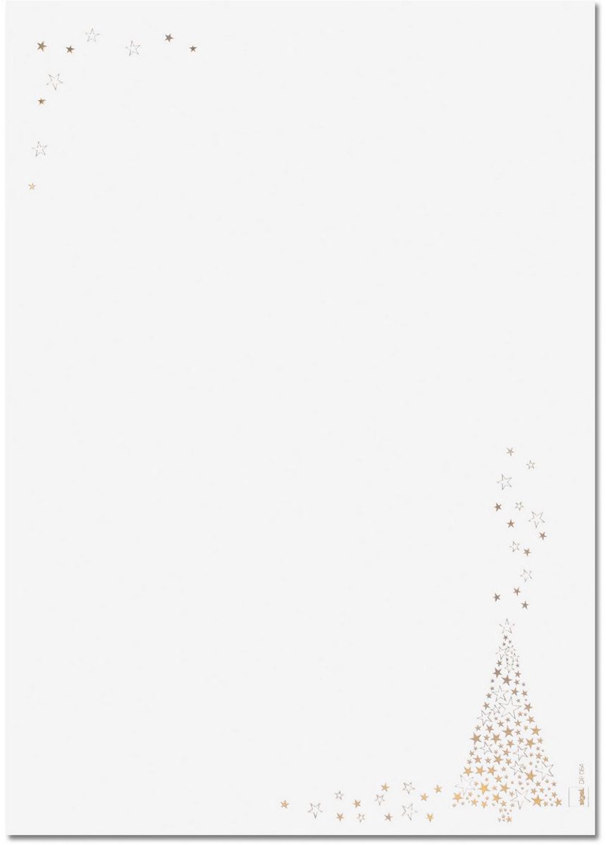 Kerstmotief papier 'Gouden Boom', A4, 90 g/m²