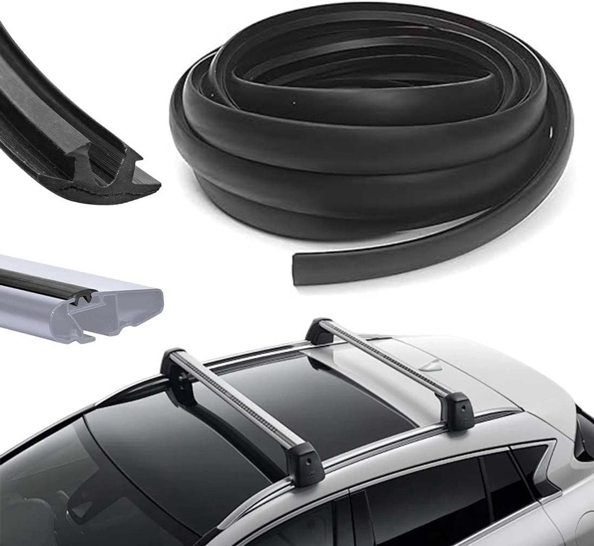 Dakdraaf Rubberstrip Afdichting 200cm L x 2,3cm B, Duurzaam Weerbestendig Rubber Voor Auto Dakbalken