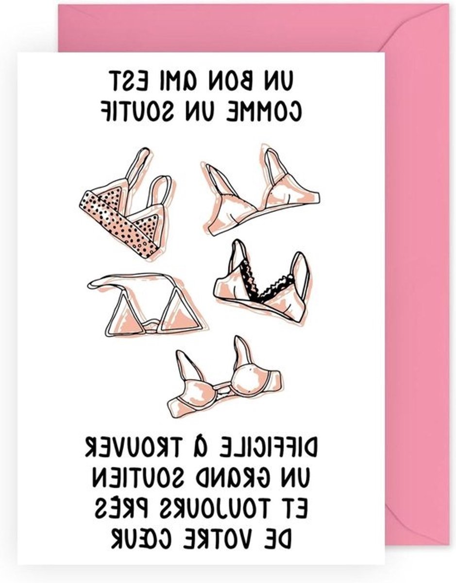 Grappige Verjaardagskaart - Humoristische Wenskaart - Vrienden Verrassen - Origineel Design - 120 x 170 mm - Roze