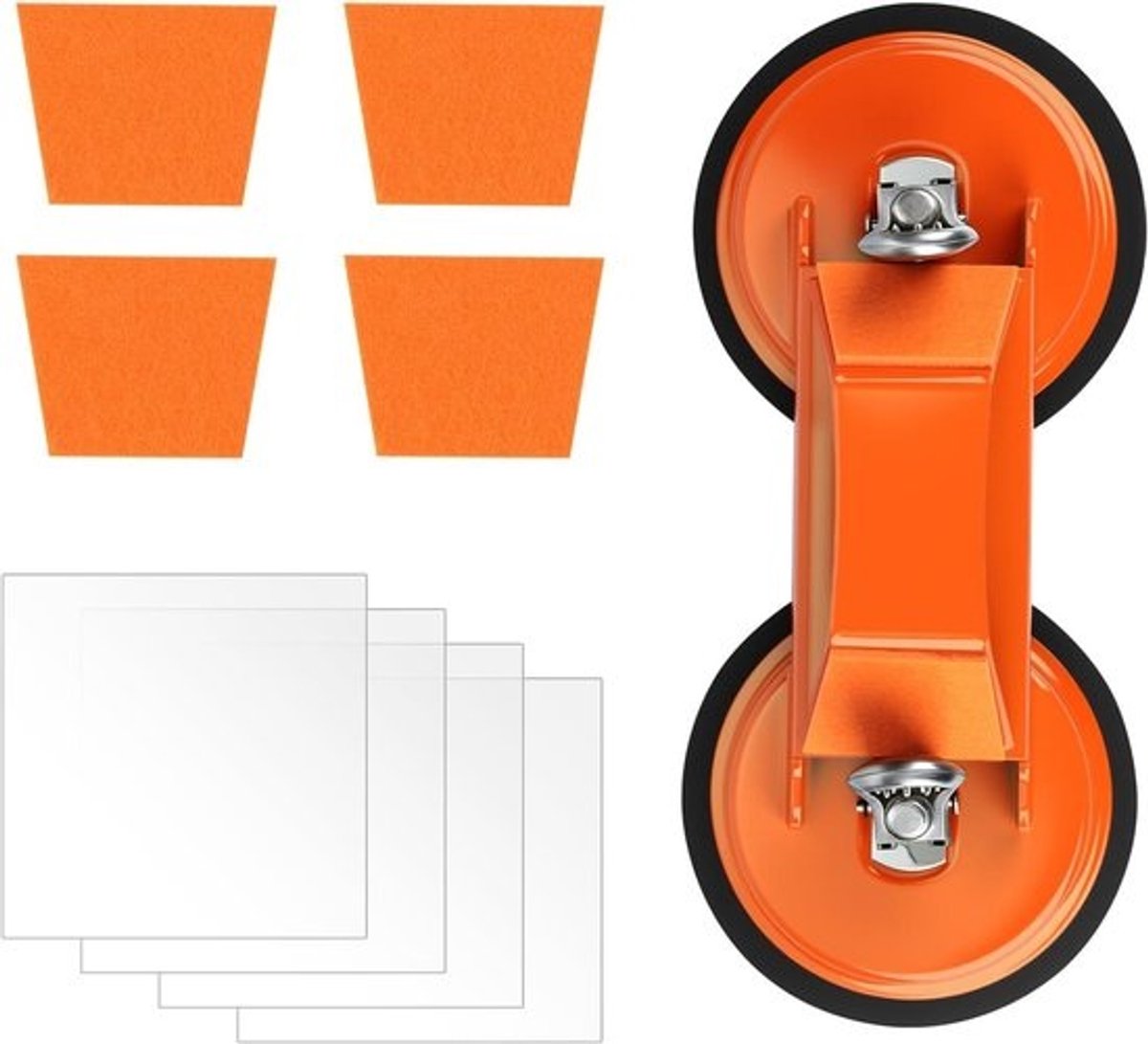 Zuigheffer, glaszuiger, zuignap handvat vacuümlifter voor het vervoer van tegels, laminaten, glasplaten en glas, ergonomische & antislip zuiggrepen