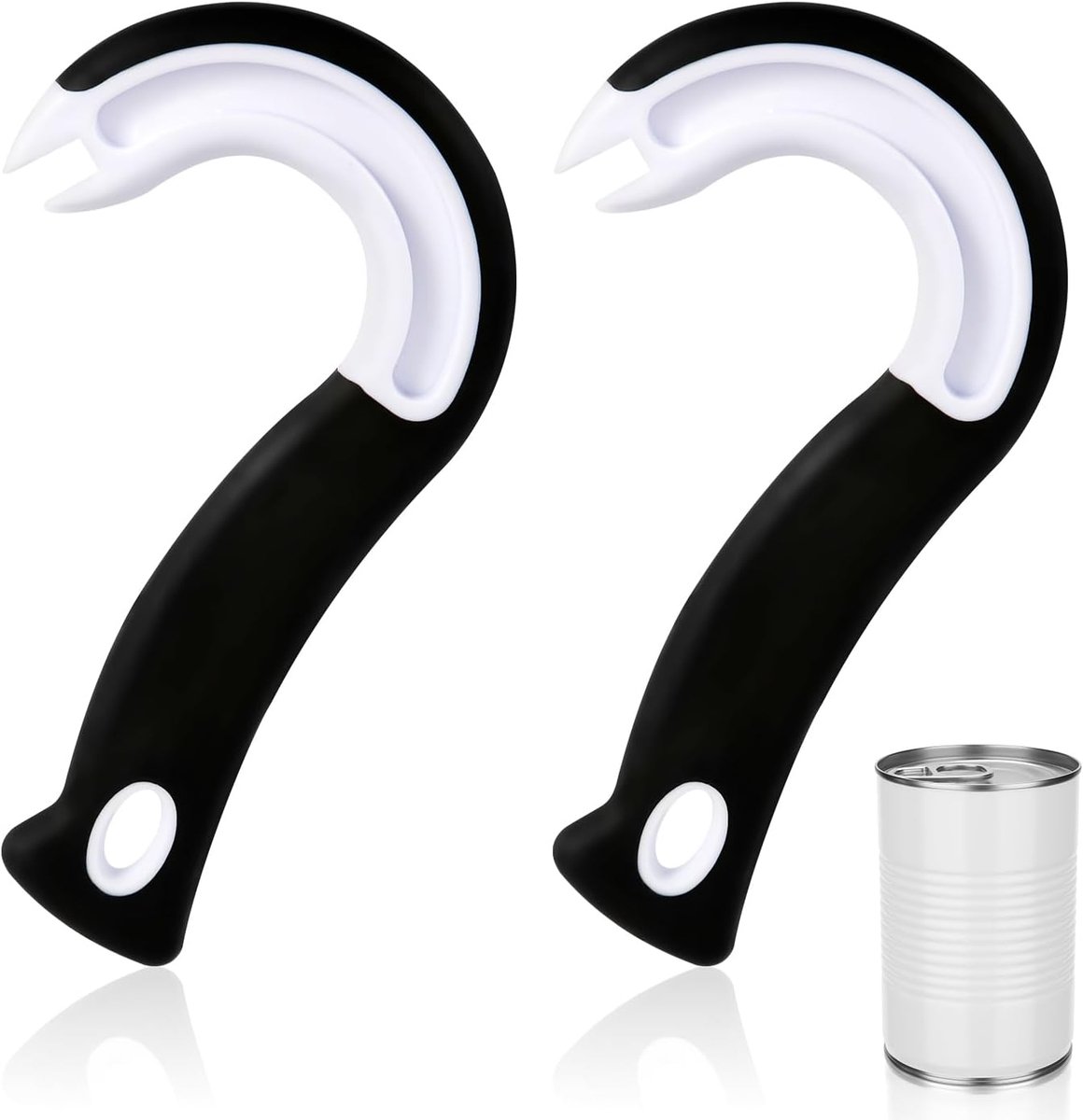 2 Stuks Blikopener Ringtrekker, Haak Blikopener Treklipje Antislip Rubberen Handgreep Blikdeksellifter Handmatige Ringtop Frisdrankopener Gereedschap voor Ouderen, Kinderen, Zwakke Handen