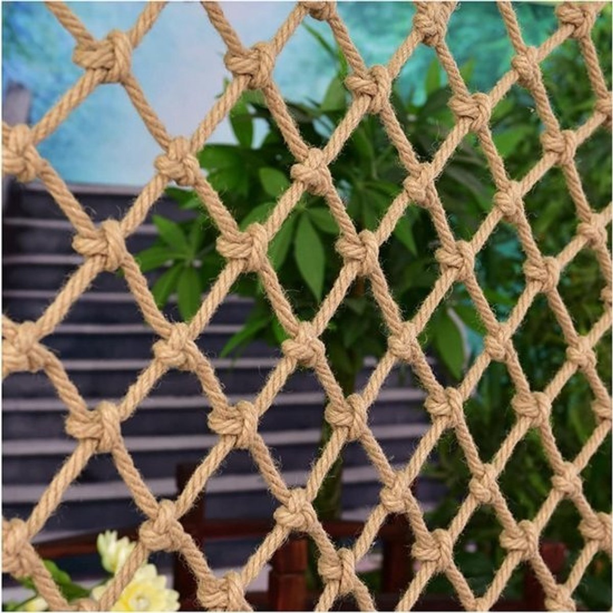 Beschermnet Jute Touw - Veiligheidsnet Klimnet - Kinderen en huisdieren beschermen - Natuurlijk biologisch afbreekbaar materiaal