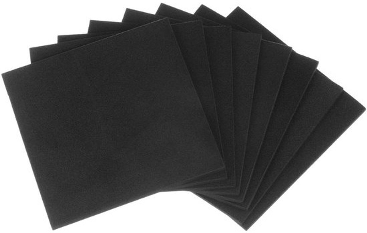 Schuimvulling - EVA platen - Bescherming Meubels - Antislip Trillingsbestendig - 10 cm vierkant - Zwart