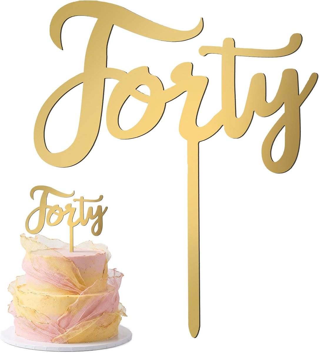 40e taartdecoratie taarttopper 40e verjaardag decoratie cake topper