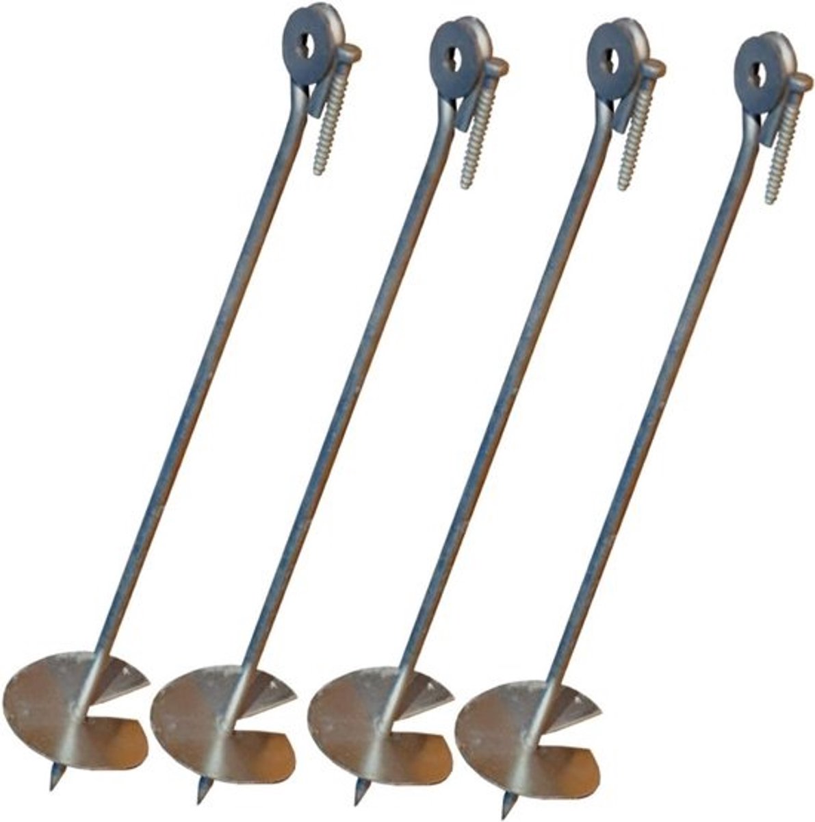 Grondankers - Paalhouders Bodemanker - Speeltoestellen Bevestigen - Met Scherpe Snijschijf - 58 cm - Zilver