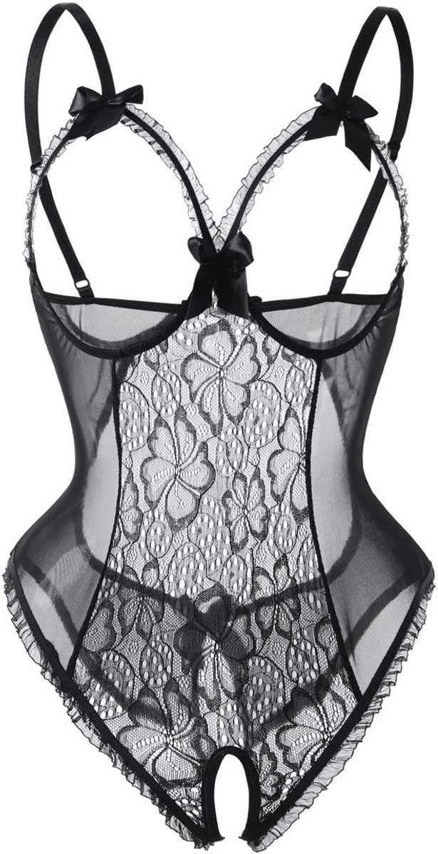 Sexy lingerie oversized negligé V-hals overall nachtkleding