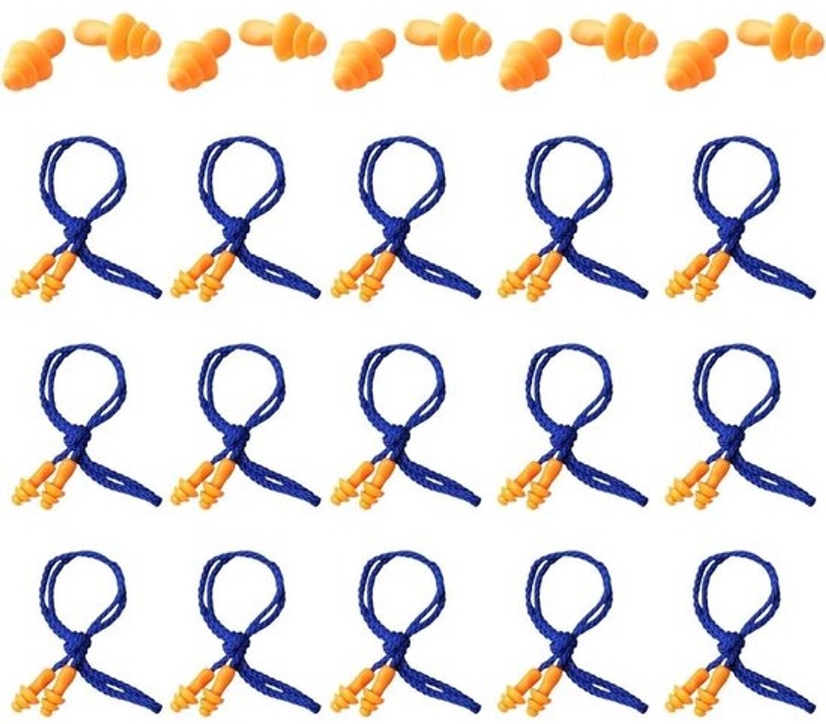 Oordopjes Siliconen - Oorbeschermers Geluidsdempend - Geluidsisolatie Werken - Bekabeld en Draadloos - 20 Paar - Oranje