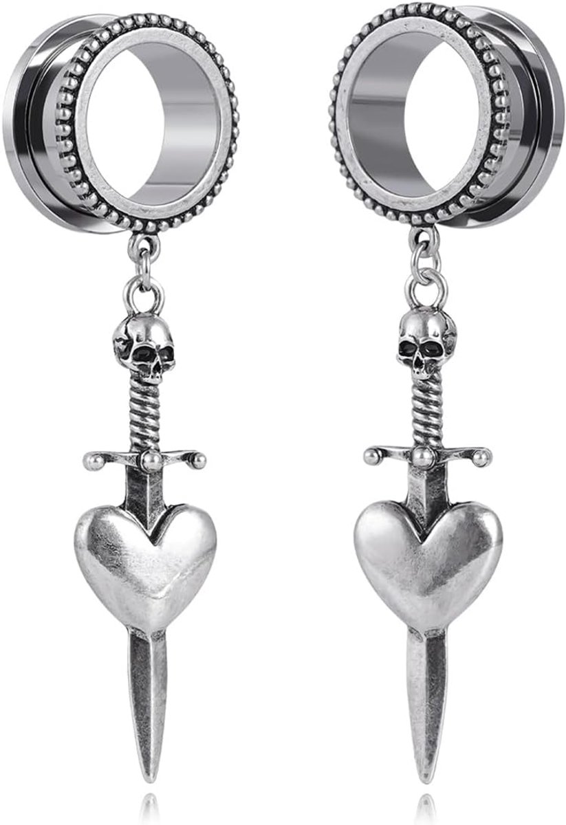 Meetinstrumenten voor oorbellen, hangelstekers en tunnels, schroef terug piercing expander.