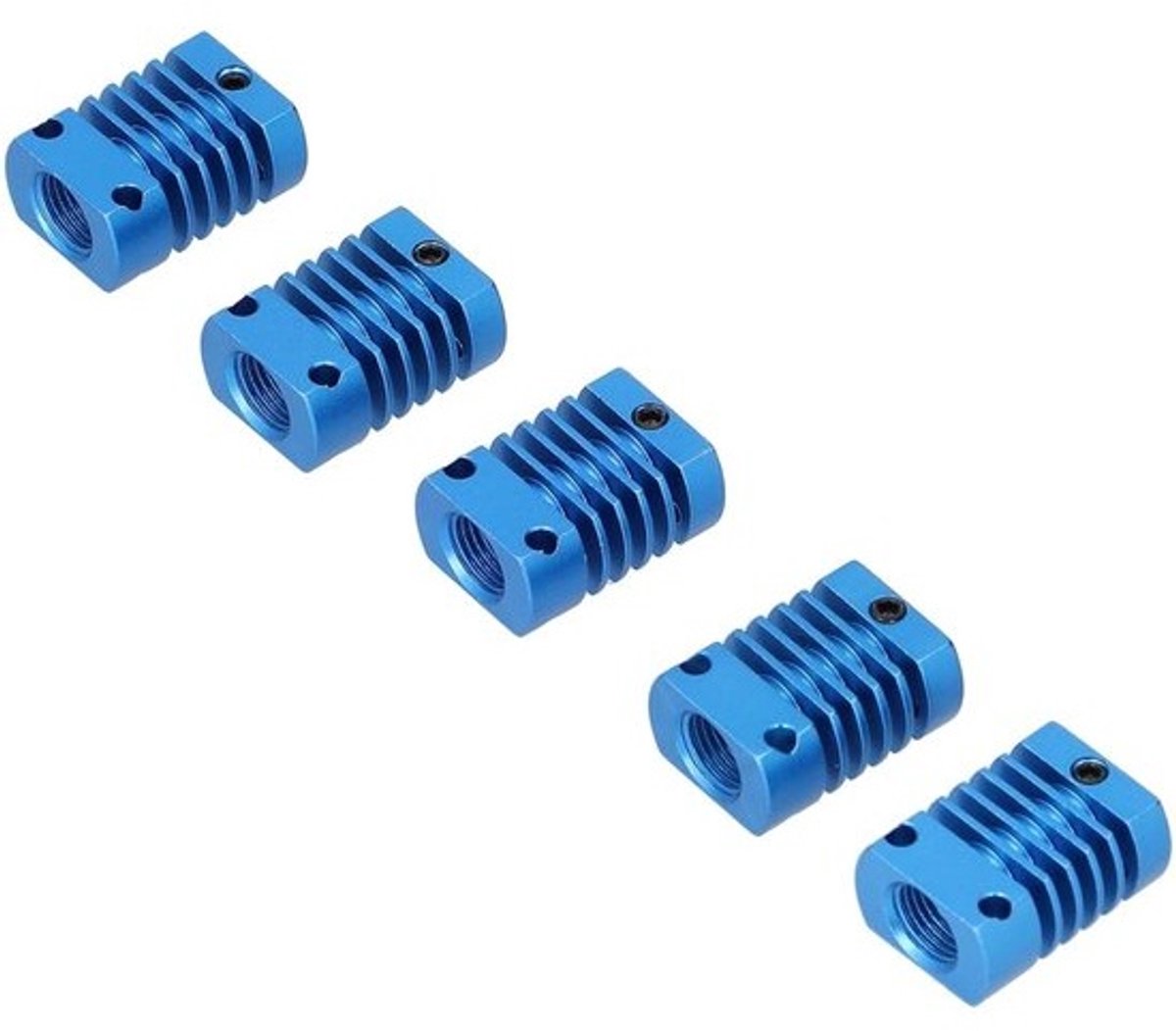 3D-printer Koellichaam - Koelblok Aluminium - Stabiel Printen - Efficiënte Warmteafvoer - 5 Stuks - Zwart