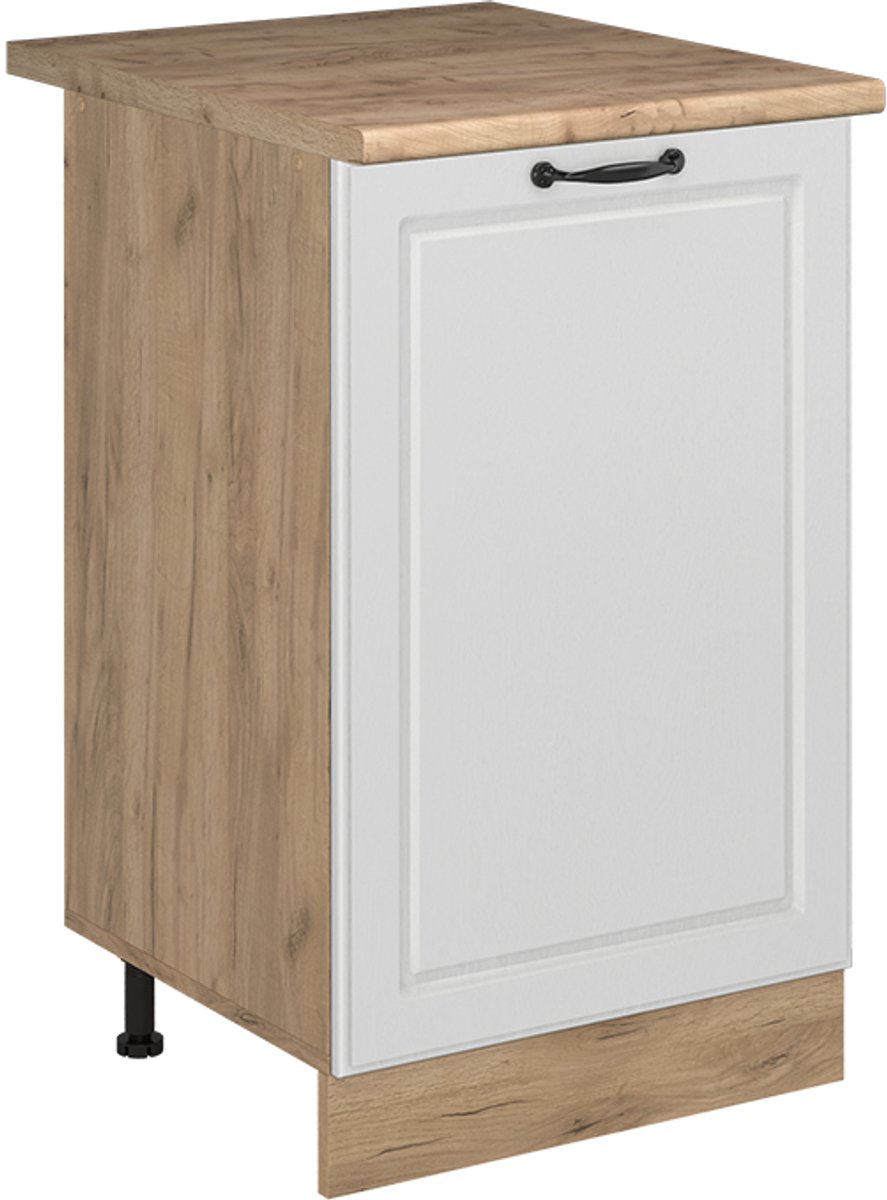 Vicco Keukenonderkast R-Line, Wit landelijk/Goudkleurig Eiken, 50 cm goudkleurig eiken werkblad