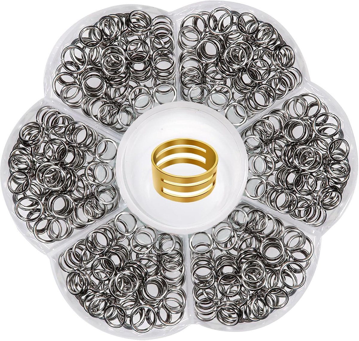 Dailygoods- Springringen 1000 stuks - Roestvrij Staal - Zilverkleurig - 8 x 1 mm - Sieradenverbinding - Geschikt voor Kettingen/Armbanden - Sieradenco