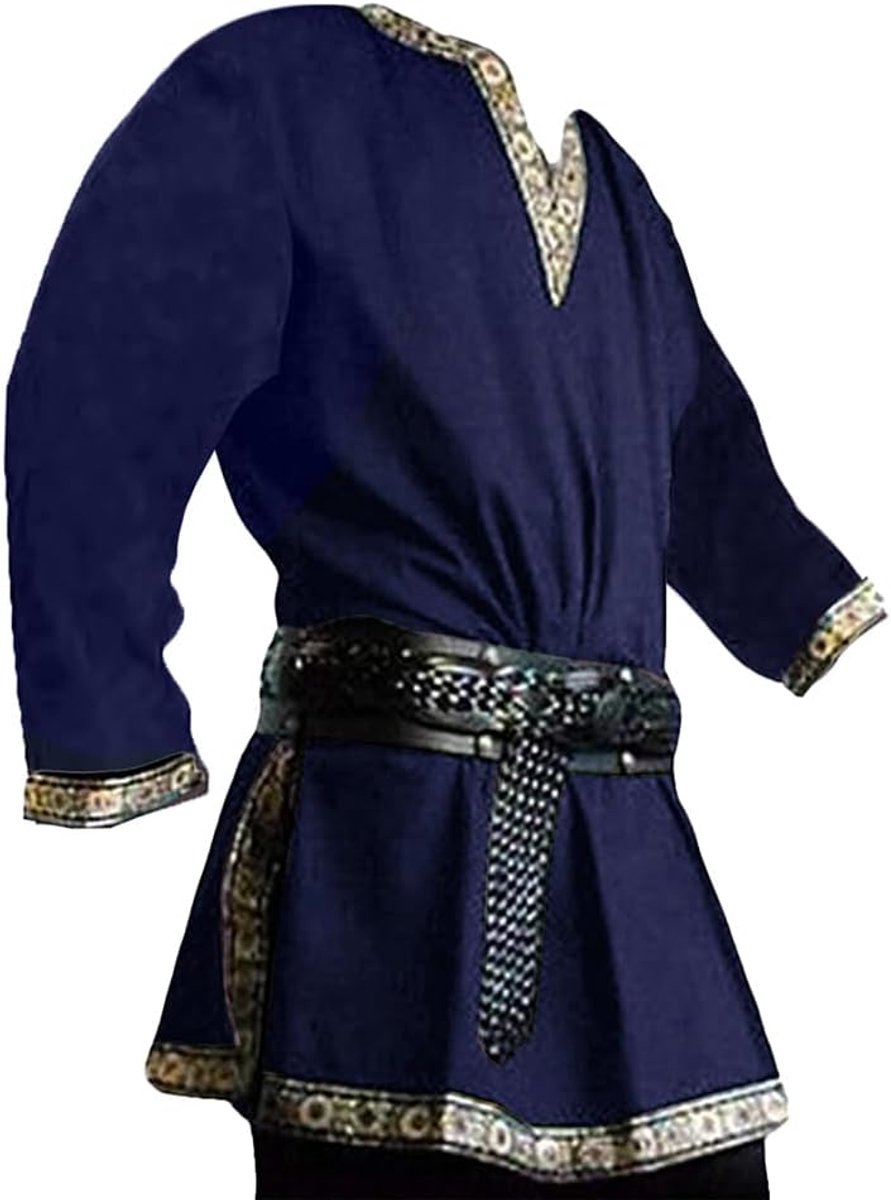 Middeleeuws kostuum voor heren, renaissance, piraten, Halloween, Viking, tuniek, ridder, cosplay, krijger, LARP-overhemden