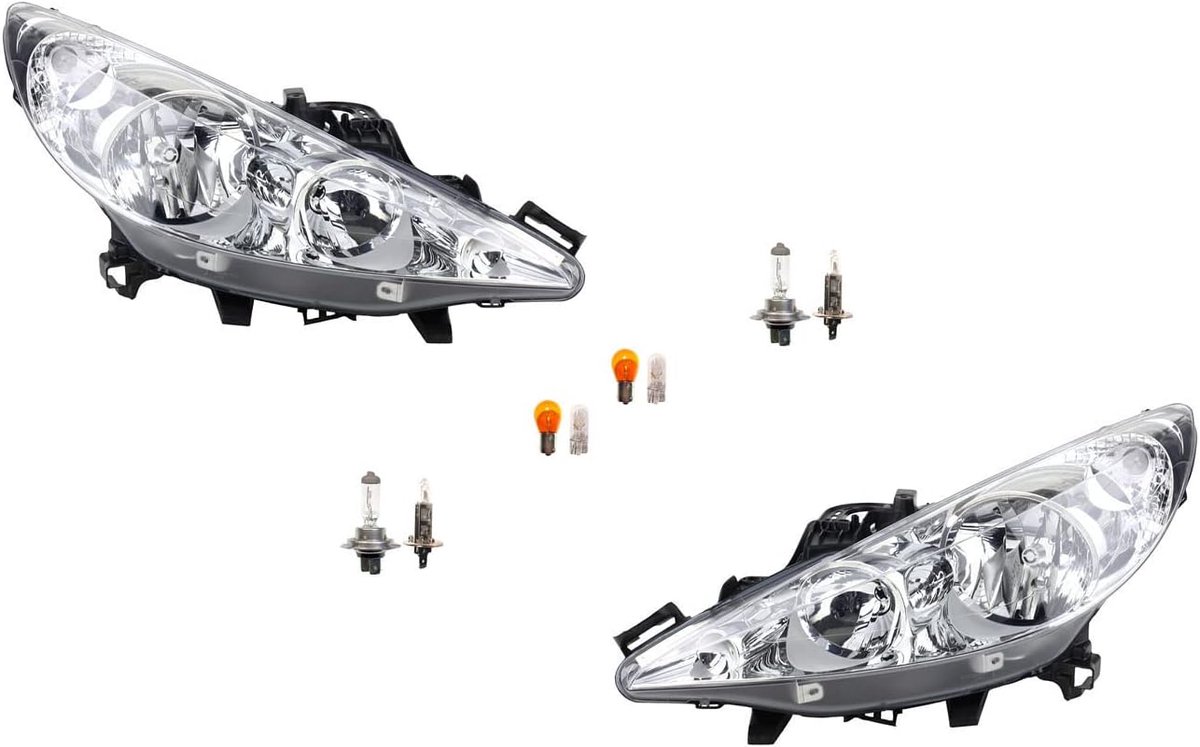 Koplampen halogeen HSW geschikt voor Peugeot 207 02/06- met lampenset LR