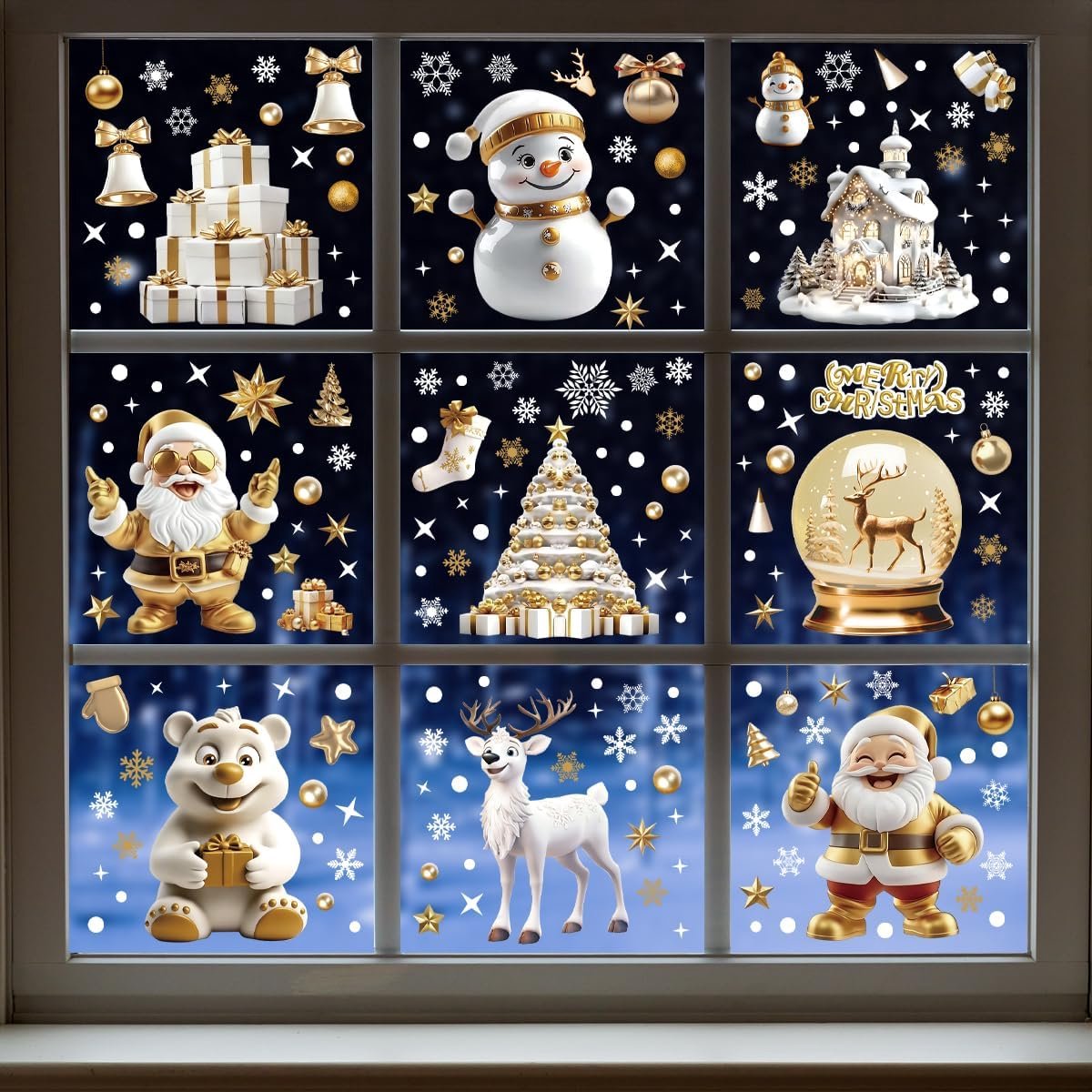 Raamstickers Kerstmis raamstickers winter sneeuwvlokken decoratie afneembare raamdecoratie statisch PVC sticker (Dd)