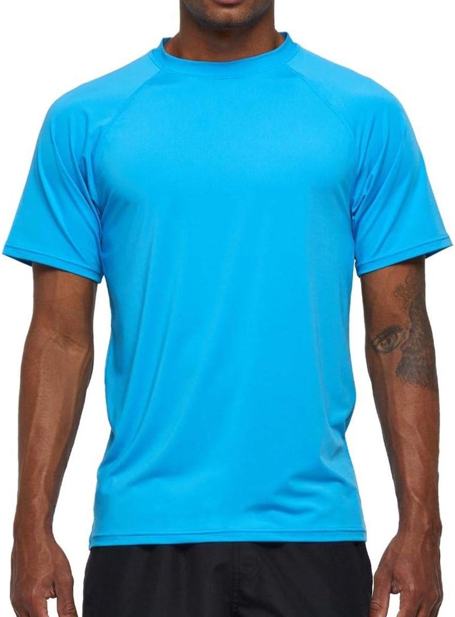 Rashguard Herenshirt, T-shirt, met korte mouwen, uv-bescherming, elastisch, sneldrogend, UPF 50, functioneel shirt, fitnessshirt, rash-vest voor surfen, hardlopen, vissen, wandelen, M-3XL