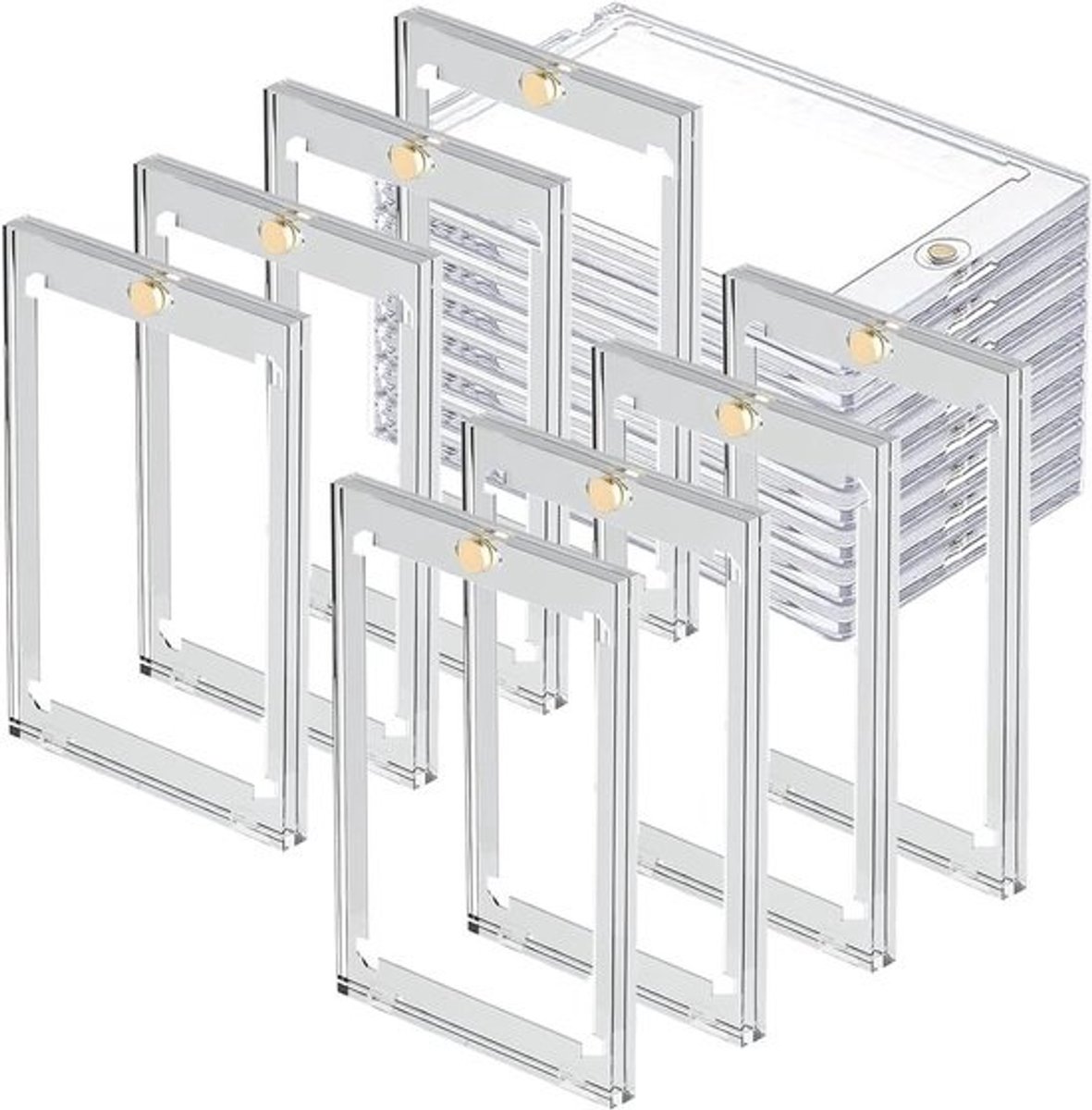 Magnetische Kaarthouders - Kaartbeschermers - Verzamelen - UV-bescherming - 8 stuks - Transparant