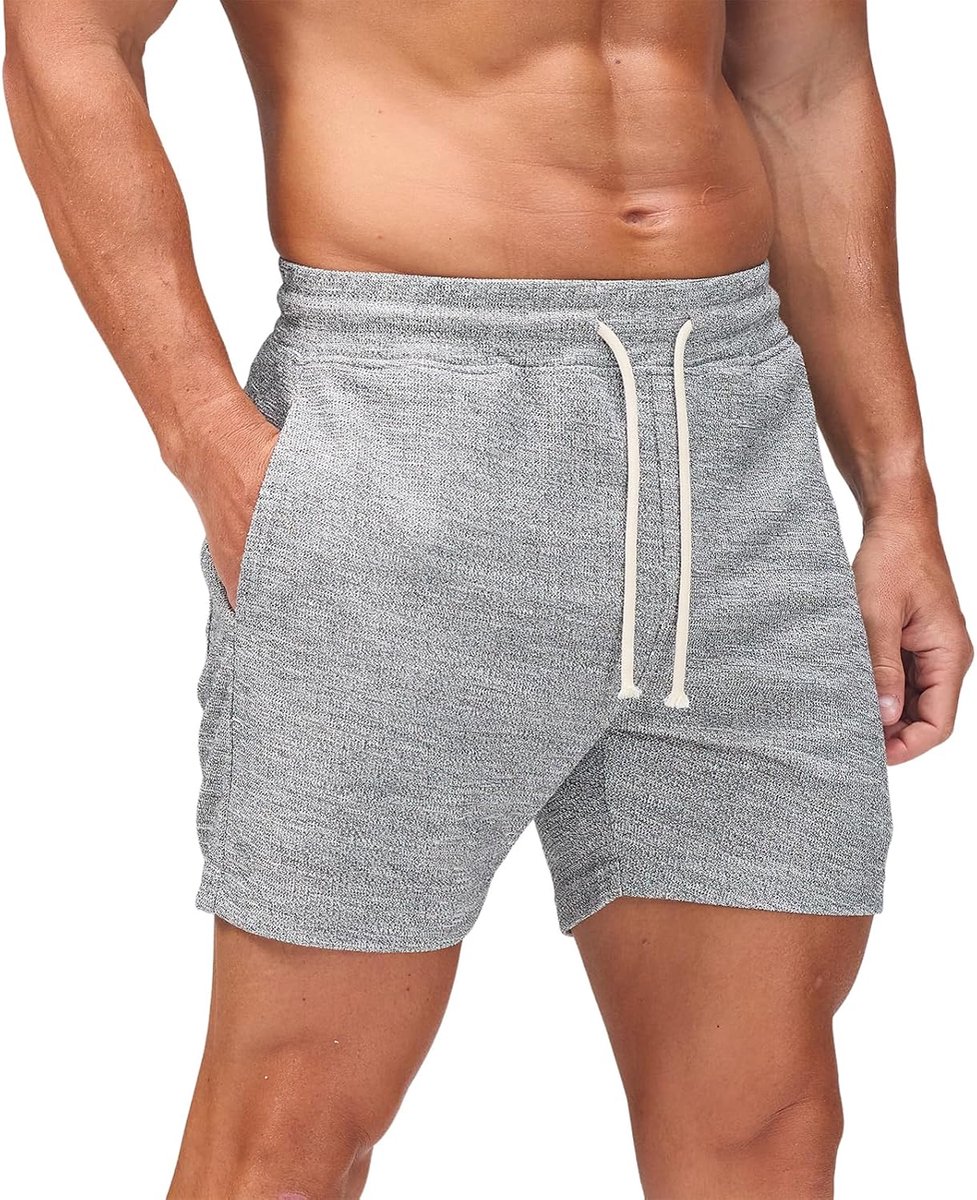 Coulee Korte sportbroek voor heren, 12 cm, sport, fitness, ademend, loopbroek, trainingsbroek, joggingbroek, kort, met zakken