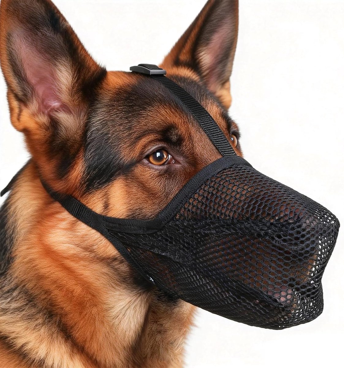 Muilkorf voor grote honden, ademend huisdiermasker, hondentraining, mesh, muilkorf voor middelgrote honden en verstelbare lus voor bijten, kauwen, voor kleine, middelgrote en grote honden