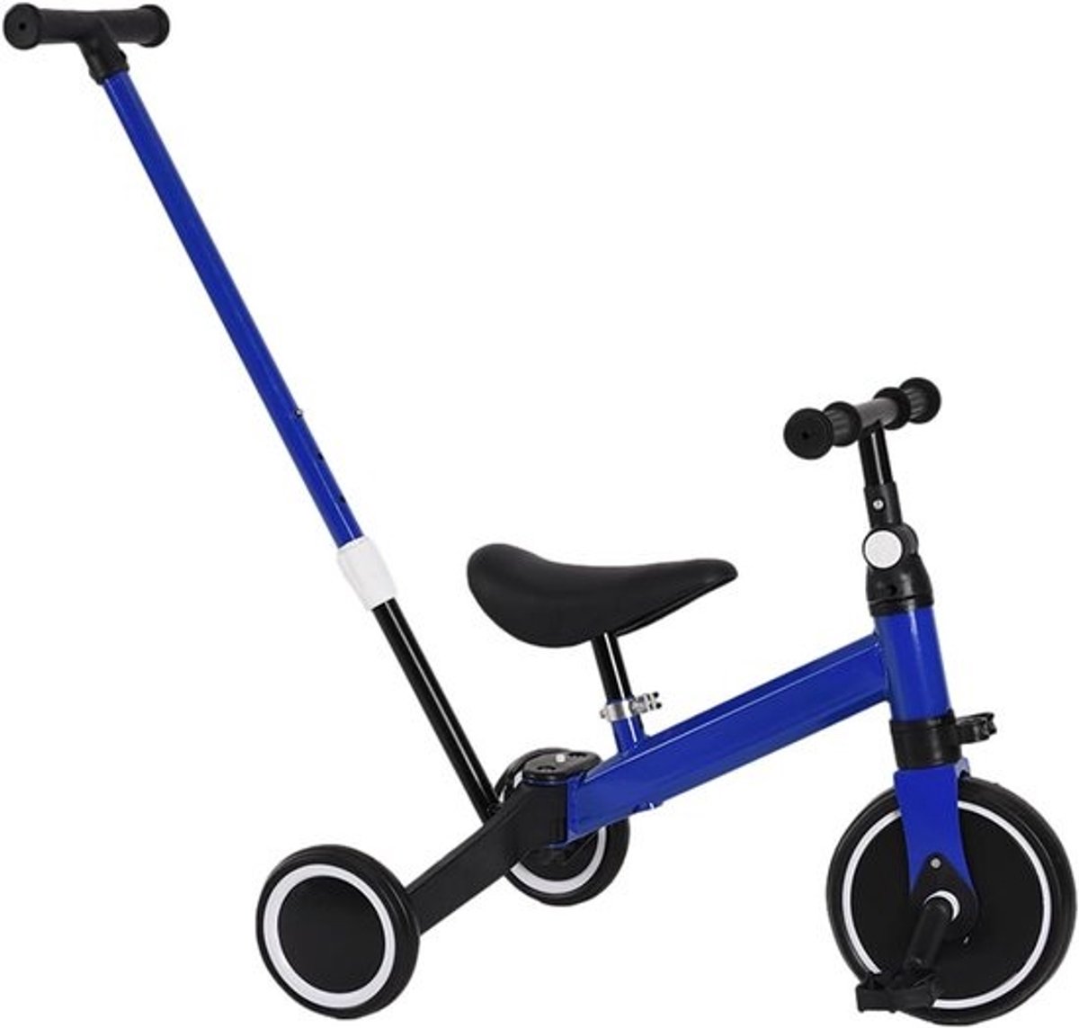 Loopfiets Driewieler - Kinderfiets 3-in-1 - Leren Fietsen - Stabiel Koolstofstaal Frame - Vanaf 18 Maanden - Blauw