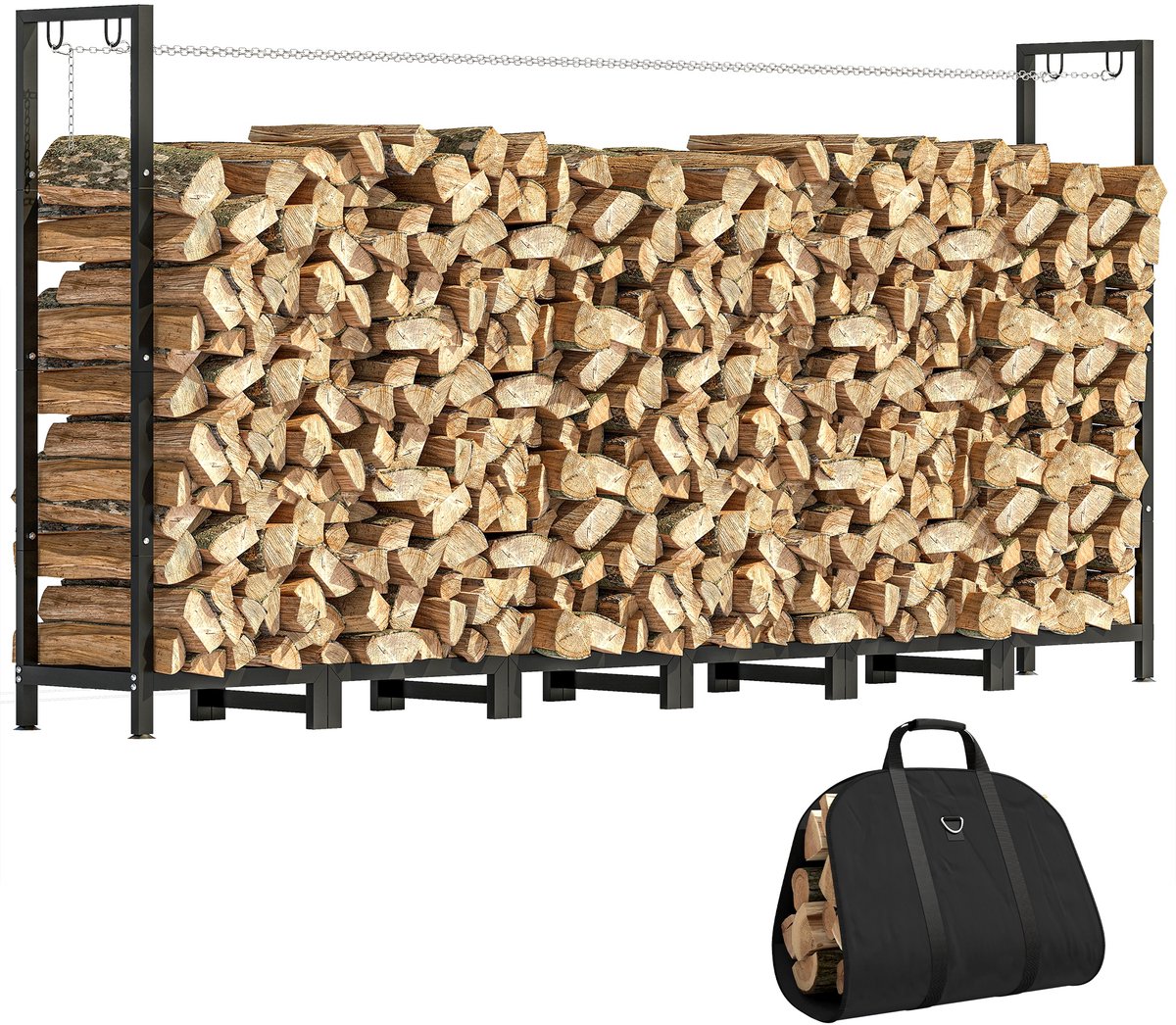 Haardhoutrek - Praktische houtopslag voor haardhout met modern design