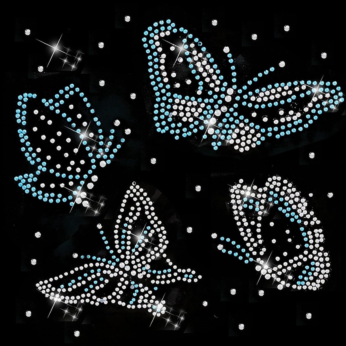 25,4 x 33,8 cm Strass Strijken op Transfer, Hot fix Warmte Vlinder Transfers Diamant Sticker Patches, Blauwe Kleding Reparatie Applicaties voor DIY Jas T-Shirts Broek Tas Kleding