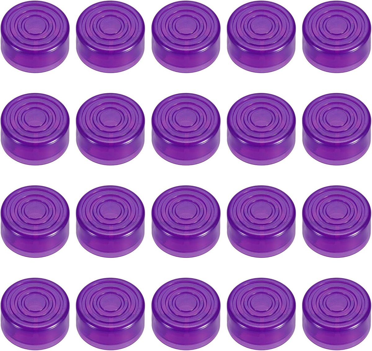 20 stuks voetschakelaarafdekkingen voor gitaarpedalen kunststof voetschakelaar-afdekking 3/8" voor gitaareffect pedaal toetsen, paars