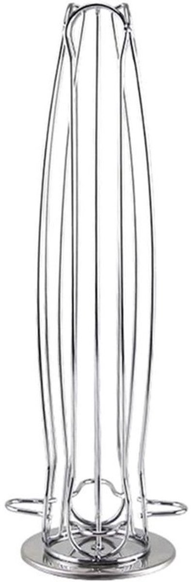 Koffiepad Standaard - Draaibare Houder - Koffie Opslag - Ruimtebesparend Design - 15 x 15 x 40 cm - Zilver