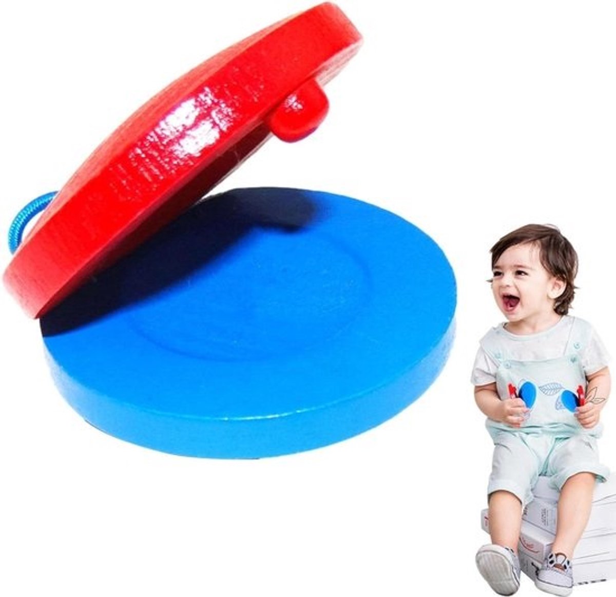 Houten Castagnetten - Vinger Percussie - Muziek Maken - Gladde Randen - 5.5 cm - Houtkleur