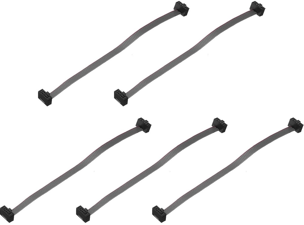 5 stuks IDC lintkabel, 1,27 mm rastermaat 4 mm breedte 10 cm lengte 6-pins FC naar FC lintstekker, jumperkabel voor pc, led-displays