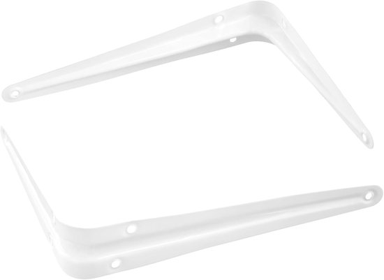 Pack van 24 Planksteunen, Wit, 20 x 15 cm, Plankbeugels met Schroeven, Ideaal voor Wandmontage en Opbergruimte — afbeelding 4