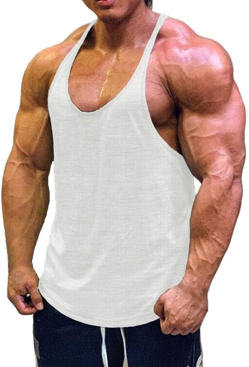 Cmdr Stringer, tanktop voor heren, Y-vormige rug, bodybuilding, sportschool, fitness, verpakking van 1 of 3 T-shirts