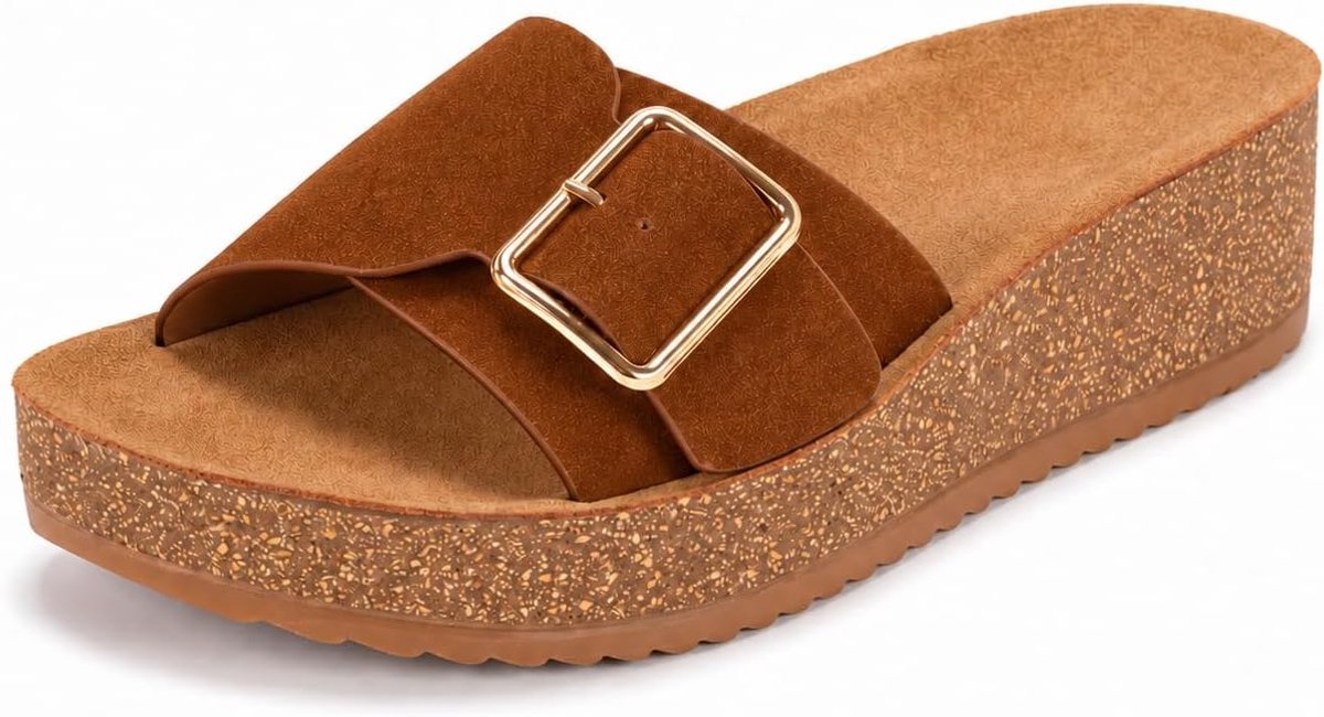 Plateau Slippers Gesp Slipper Brede Zomerschoenen Vrouwelijke Sandalen