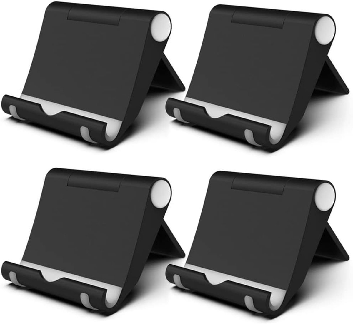 4 stuks mobiele telefoonstandaard voor bureau verstelbaar compatibel met iPhone 14 13 12 11 8 Pro Max SE XS XR Plus Samsung Galaxy Note20 S20 S10 S9 S8 mobiele telefoonhouder opvouwbaar (4
