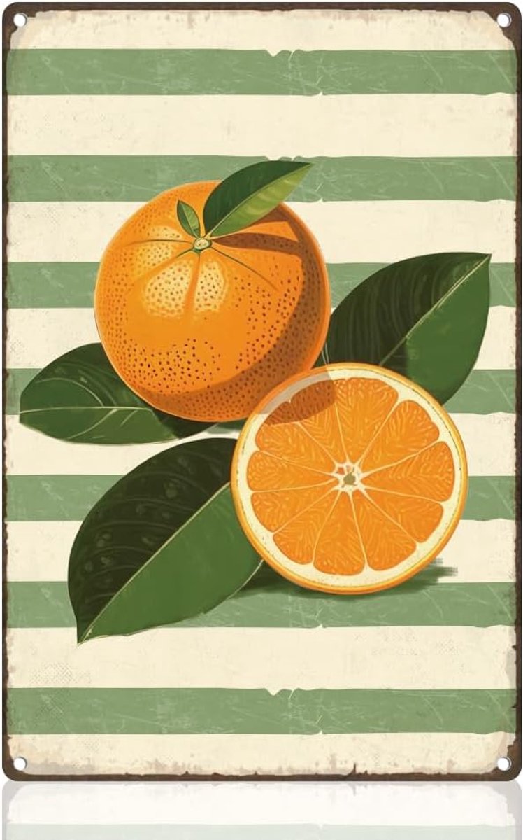 tinnen bord retro wanddecoratie metaal 20 x 30 cm fruitstreep vintage muurkunst poster voor keuken thuis restaurant winkel man grot clubs decor cadeau