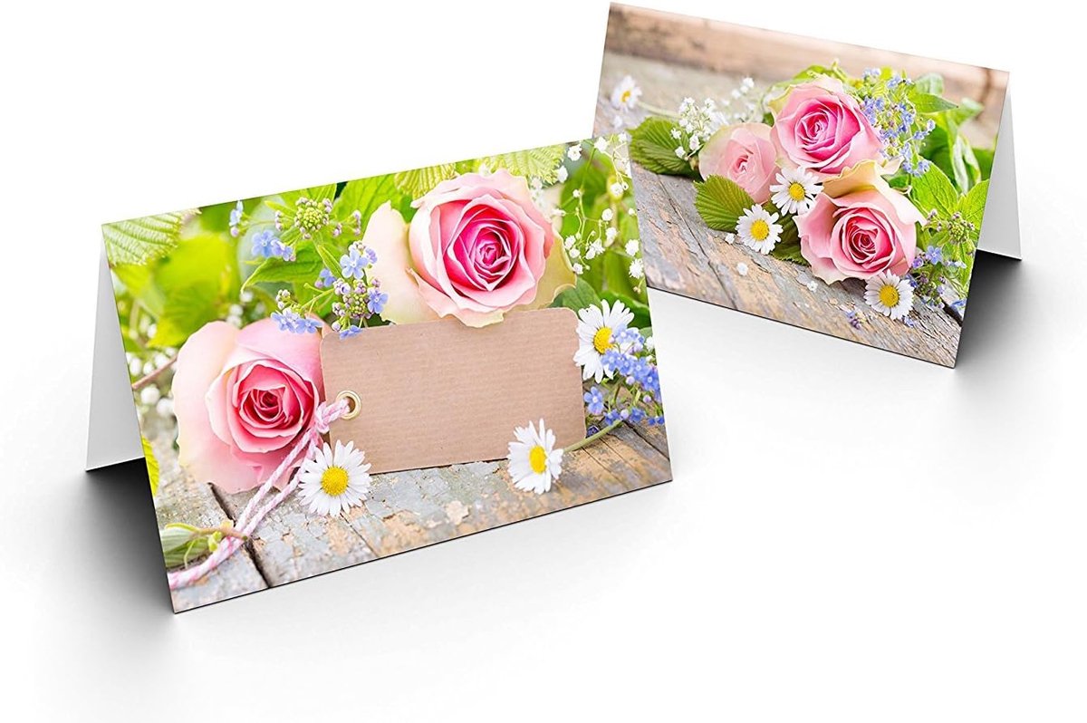 50 transparante enveloppen Din Lang Premium 125 x 235 mm - 1A-kwaliteit *****: 2 prachtige tafelkaarten voor uw bruiloft, verjaardag, doop, communie, vormsel, jubileum