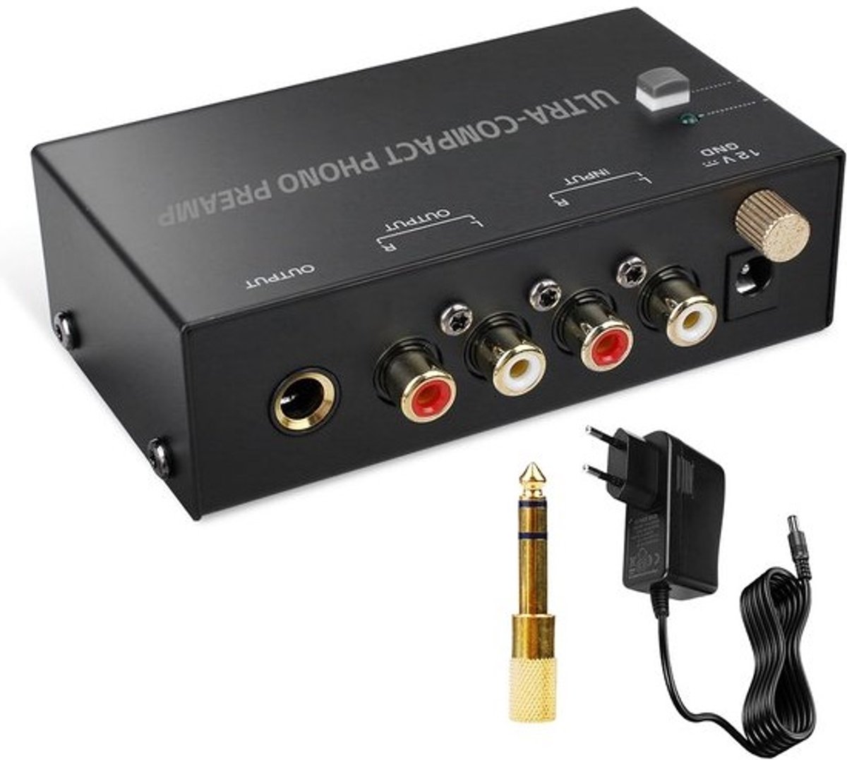 Phono Voorversterker voor Platenspeler met Volumeregeling - RCA In/Uit