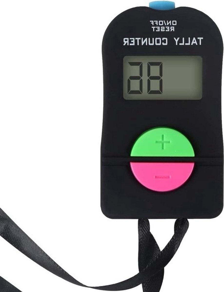Digitale Tally Counter - Hand Teller Clicker - Sportevenementen Tellen - Add en Subtract Functie - Max 9999 Tellingen - Grijs